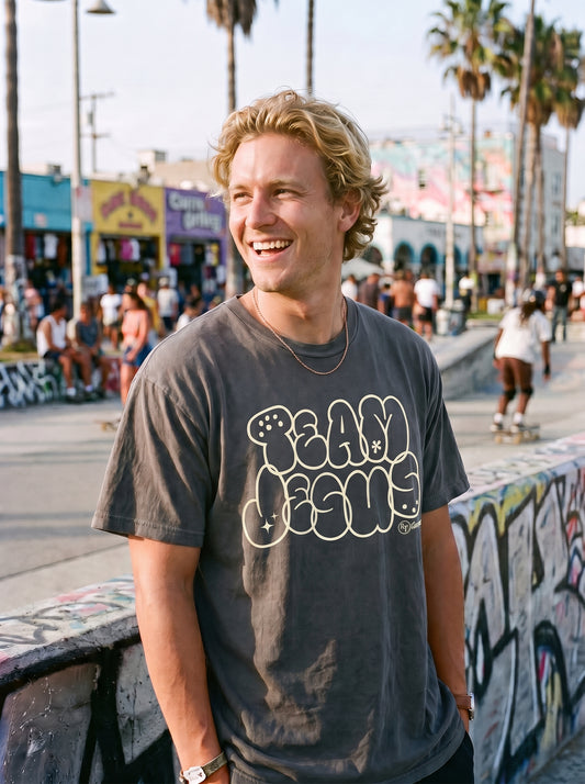 Team Jesus Vintage Bubble Letter Graphic Tee