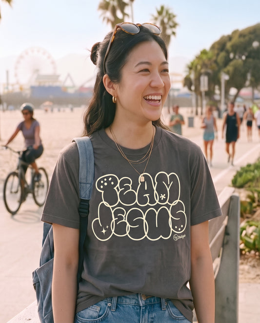 Team Jesus Vintage Bubble Letter Graphic Tee