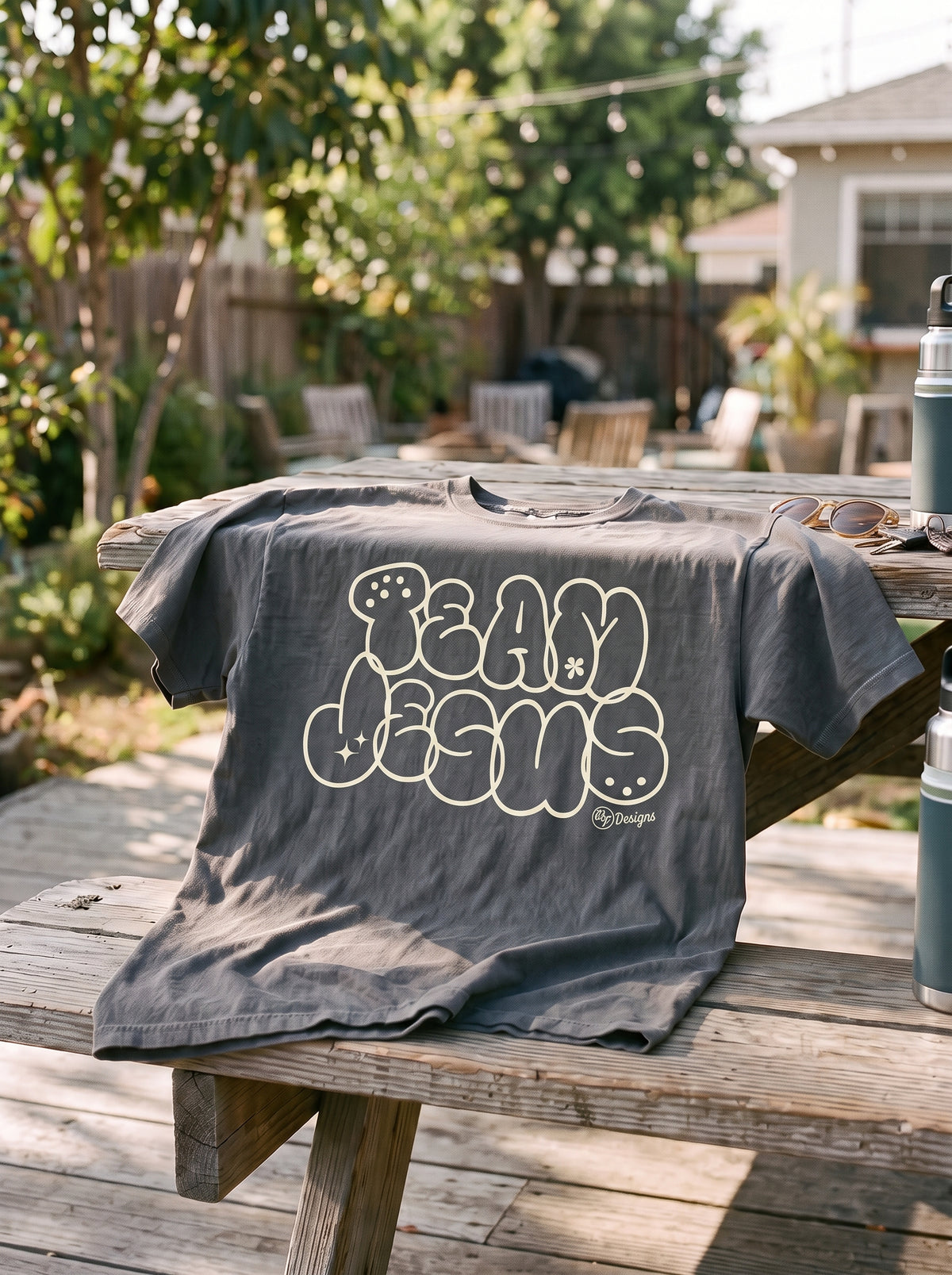 Team Jesus Vintage Bubble Letter Graphic Tee